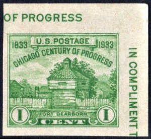 SC#730a 1¢ Fort Dearborn Special Printing (1933) NGAI