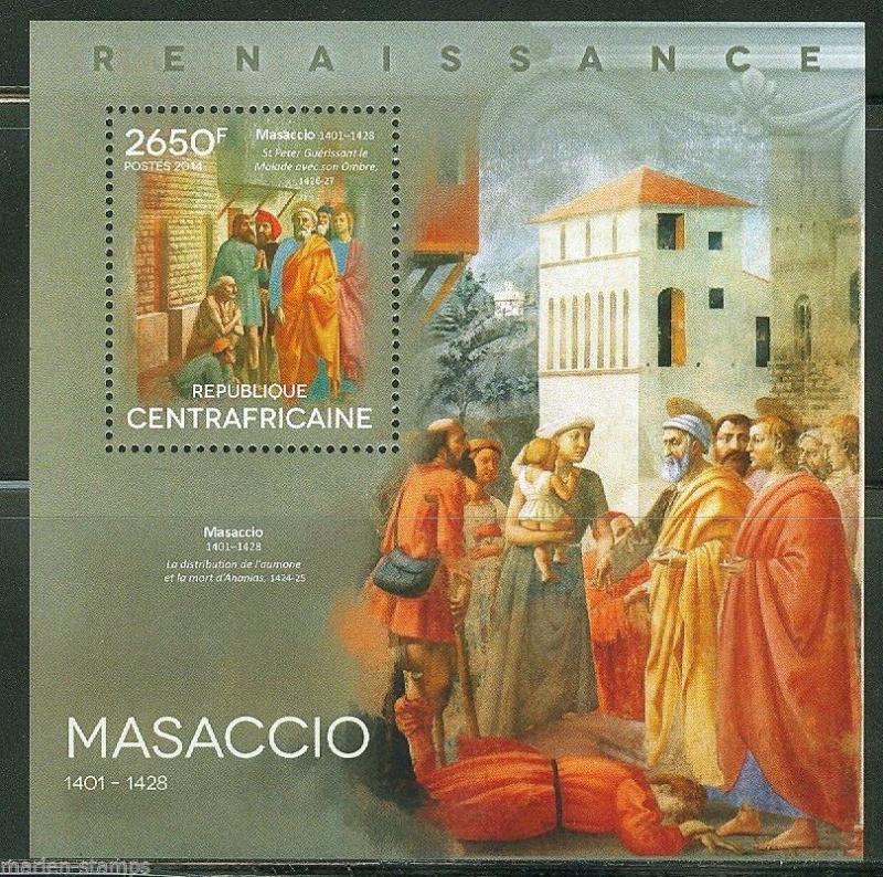 CENTRAL AFRICAN REPUBLIC 2014 ART MASACCIO SOUVENIR SHEET