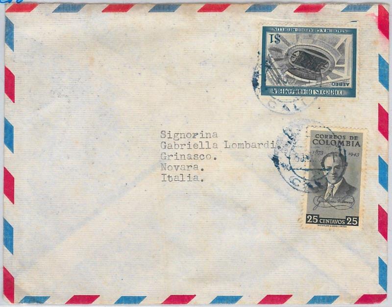 56567 -  FOOTBALL -  COLOMBIA - POSTAL HISTORY:  STAMP on COVER 1957