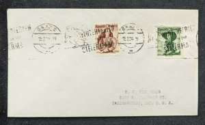 1954 Graz Austria Skiing Cancel Cover to Indianapolis Indiana USA