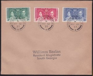 FALKLAND IS 1937 Coronation set on FDC SOUTH GEORGIA cds. .................D6269