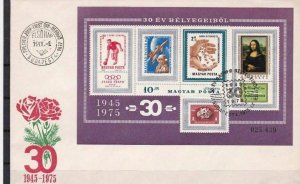 BUDAPEST 30 YEAR  FIRST DAY COVER WITH HIGH CAT VALUE STAMP SHEET  REF R 1987