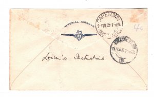 SUDAN Air Mail 4½pi Cover Juba-Cape Town 1931 *IMPERIAL AIRWAYS* Crest MA1251