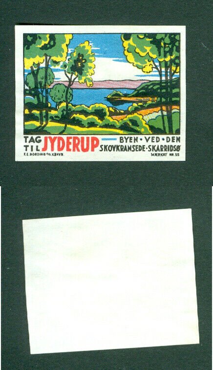 Denmark.  Poster Stamp 1950s. Local.Town: Jyderup.The Town With Skarredso Lake