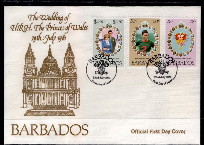 Barbados 547-549 Royal Wedding U/A FDC