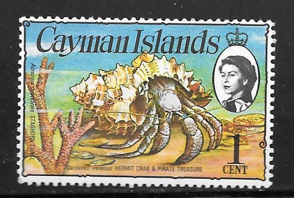 Cayman Islands 331: 1c Stareyed Hermit Crab, Staghorn Coral, MH, VF