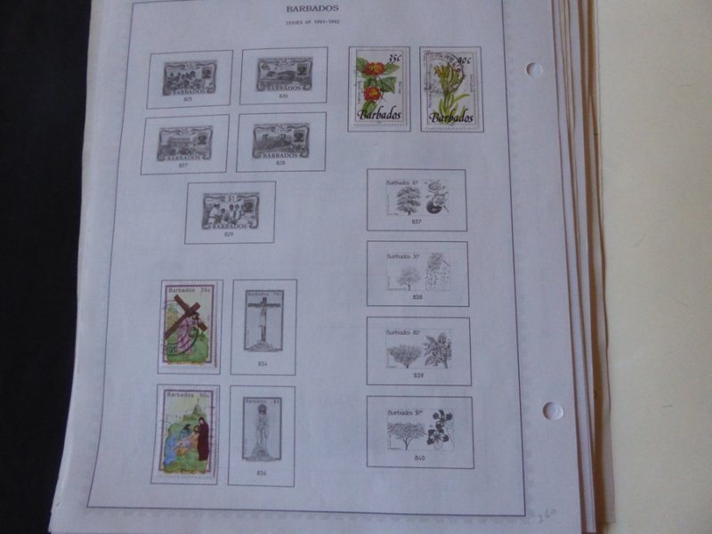 Barbados 1852-1992 Stamp Collection on Scott Album Pages