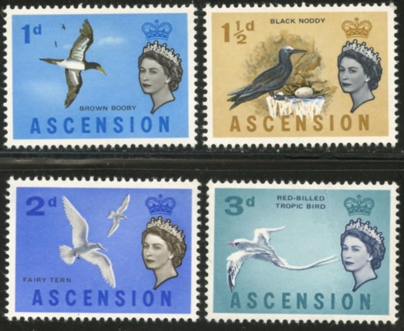 ASCENSION Sc#75-78 1963 QEII Birds Defins Short set of Four Mint OG Hinged