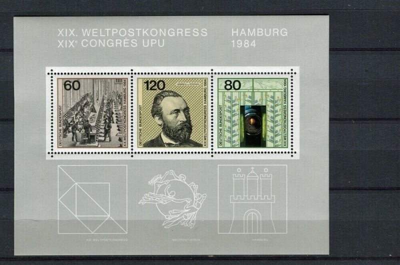 GERMANY; WEST pictorial SHEET fine Mint MNH unmounted, 1984