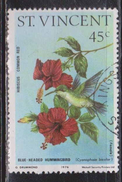 ST VINCENT Scott # 468 Used - Bird - Blue-headed Hummingbird