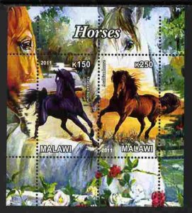 MALAWI - 2011 - Horses - Perf 2v Sheet - MNH - Private Issue