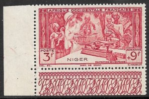 NIGER 1942 3fr+9fr Native Children's Fund Air Semi Postal ScCB3 MLH