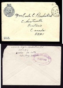 Canada-cover #8666-Military-WWII-FPO-SC 12 #1-Sp 8 1943-CC Knights of Columbus