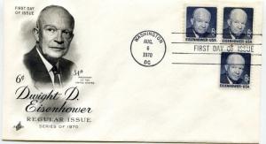 1393, 93A 1401 6c Dwight D. Eisenhower pane, booklet coil combo ArtCraft  FDC