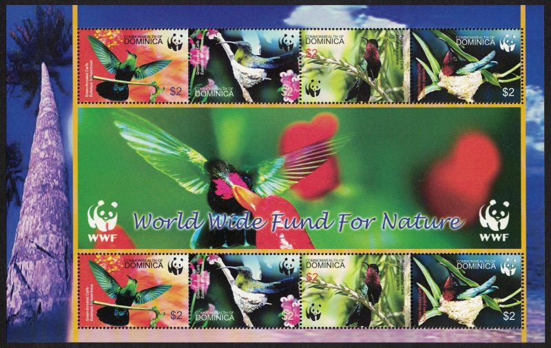 Dominica Birds WWF Caribs MS SG#MS3416 MI#3634-3637 SC#2520 a-d