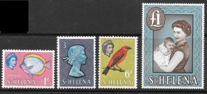 ST.HELENA SG176a/89a 1965 CHALK-SURFACEED PAPER  DEFINITIVE SET MNH