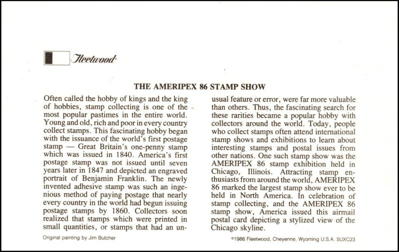 Scott UXC23 33 Cents Chicago Skyline Fleetwood FDC Unaddressed