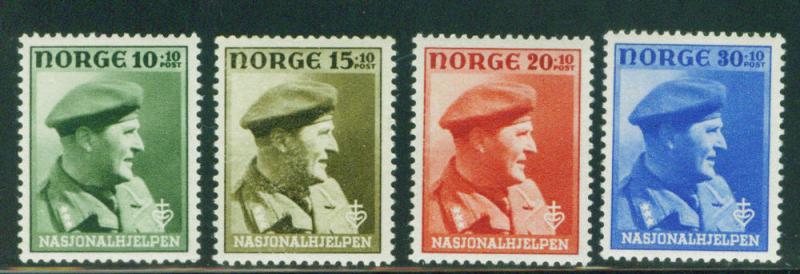 Norway Scott B43-46 MH* 1943  War Victims set CV $ 4.50