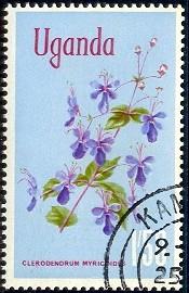 Flower, Clerodendrum Myricoides, Uganda stamp SC#125 used