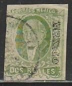 MEXICO 3, 2R FIRST ISSUE, BLOCK LETTERS IN NAME. USED. VF. (T10)