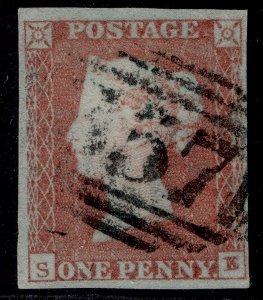 GB QV SG9, 1d pale red-brown PLATE 86, USED. Cat £45. SE