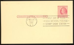 U.S. #UX38 FDC F-VF POSTAL CARD