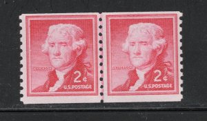 Scott#  1055  unused  OG MNH coil  line pair