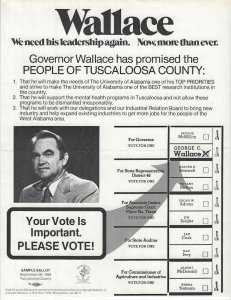 1982 - George Wallace's Last Political Campaign - Ephemera 1254