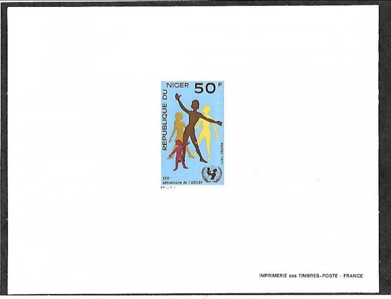 NIGER Sc 251 NH issue of 1971 - DELUXE PROOF - UNICEF 