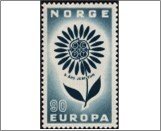 Norway NK 557   C.E.P.T.- Flower Black blue 90 Øre