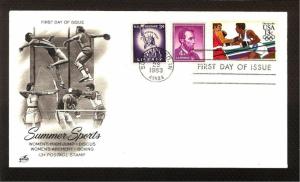 FIRST DAY COVER #2051 13c Boxing Olympics + 1035 + 1058 ARTCRAFT U/A FDC 1983