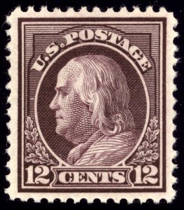 US 417 12c 1914 Benjamin Franklin perf 12 PSAG grade 85 NH