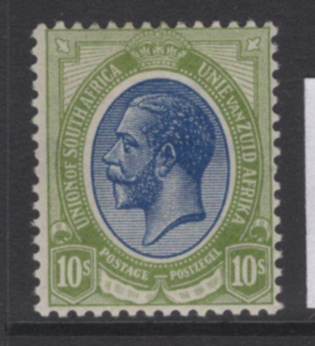 SOUTH AFRICA SG16 1913 10/= DEEP BLUE & OLIVE-GREEN MTD MINT