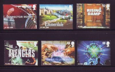 Great Britain Sc 2308-13 2005 TV Shows stamp set mint  NH