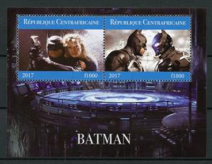 Central African Rep 2017 CTO Batman 2v M/S I Superheroes Stamps