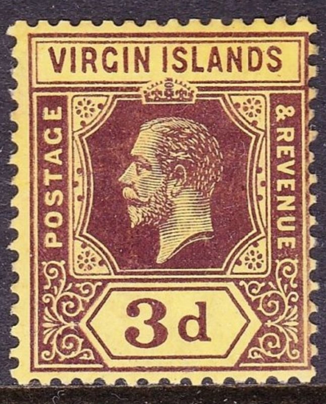 BRITISH VIRGIN ISLANDS 1917 KGVI 1d Scarlet SG70b CV£14 Fine Used