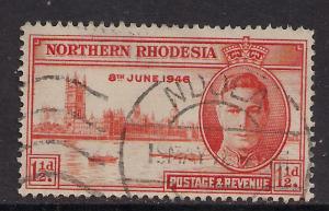 Northern Rhodesia 1946 KGV1 1 1/2d Victory SG 46 ( T750 )