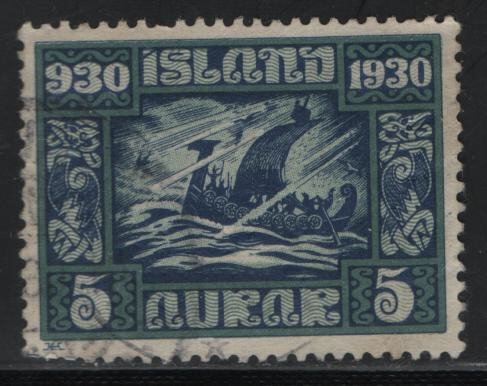 ICELAND, 153, USED, 1930Viking ship in storm