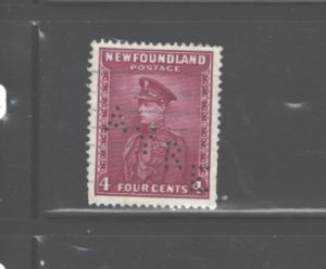 NEWFOUNDLAND 1927 - 1937  PERFINS - A.Y.R.E. AS #188, PERFORATION 14 NO GUM.