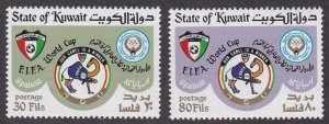 Kuwait # 892-893, World Cup Soccer, NH, 1/2 Cat