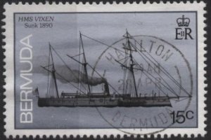 Bermuda 487 (used) 15c shipwrecks: HMS Vixen (1986)