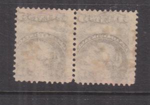 CANADA, 1889 5c. Brownish Grey, OFFSET ON REVERSE, pair, used.