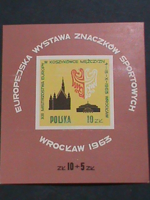 ​POLAND 1963 EUROPA SPORT-WROCKAW 1963 MNH IMPERF S/S SHEET- VERY FINE