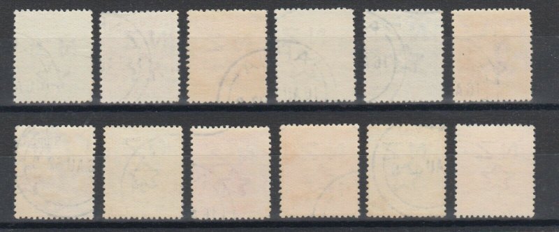 Samoa Sc 142-153 used. 1921 Flag & Samoan House, complete set, fresh, sound, VF