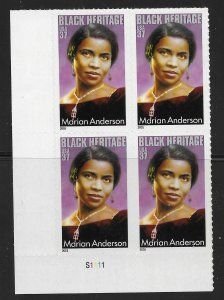 SCOTT  3896  ANDERSON  37¢  PLATE BLOCK  MNH  SHERWOOD STAMP