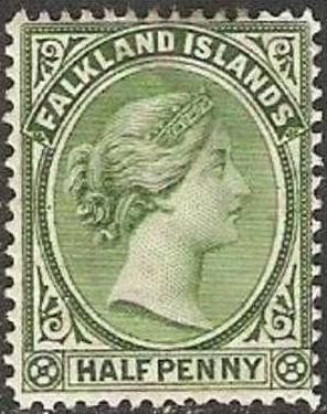 1892 Falkland Islands Scott 9 Queen Victoria CrnCA wmk MH