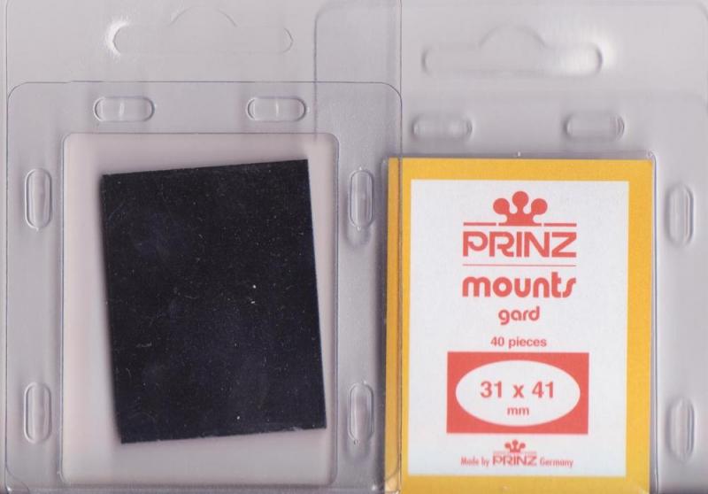 Prinz Black Stamp Mounts gard 31/41 40 Pieces