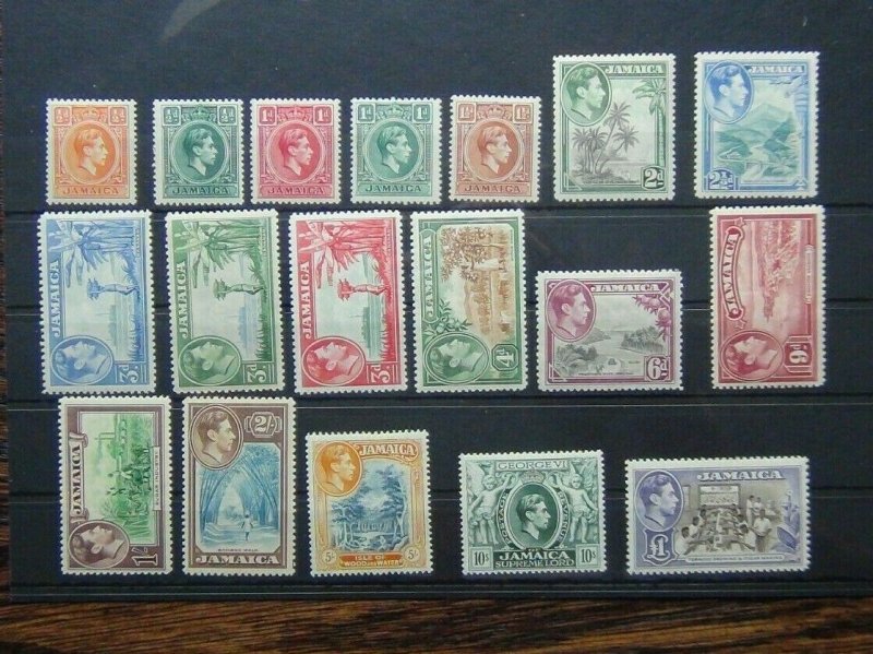 Jamaica 1938 - 52 set to £1 MM SG121 - SG133A