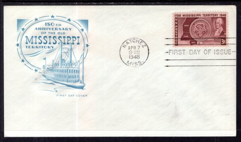 US 955 Mississippi Territory House of Farnam Pencil FDC