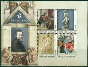 Art Michelangelo Paintings Architecture Middle Ages Italy Gabon MNH stamp set